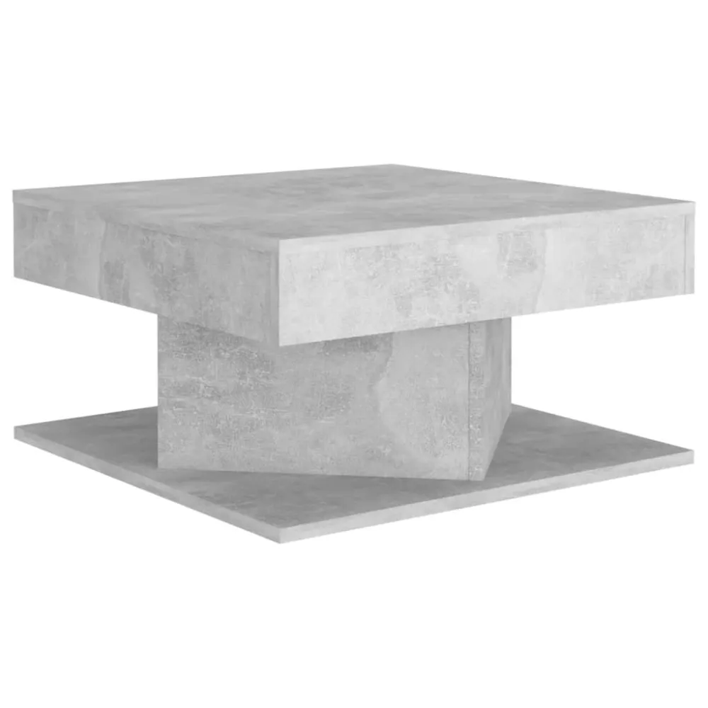 Mesa de centro 57x57x30 cm derivados de madeira cinza cimento com 4 Cadeiras