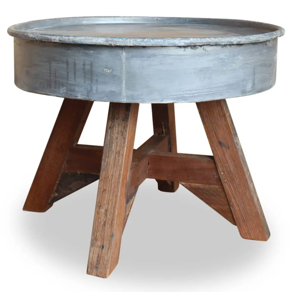 Mesa de centro 60x45 cm mistura de madeira recicladas prateado Dimensões 120x80cm