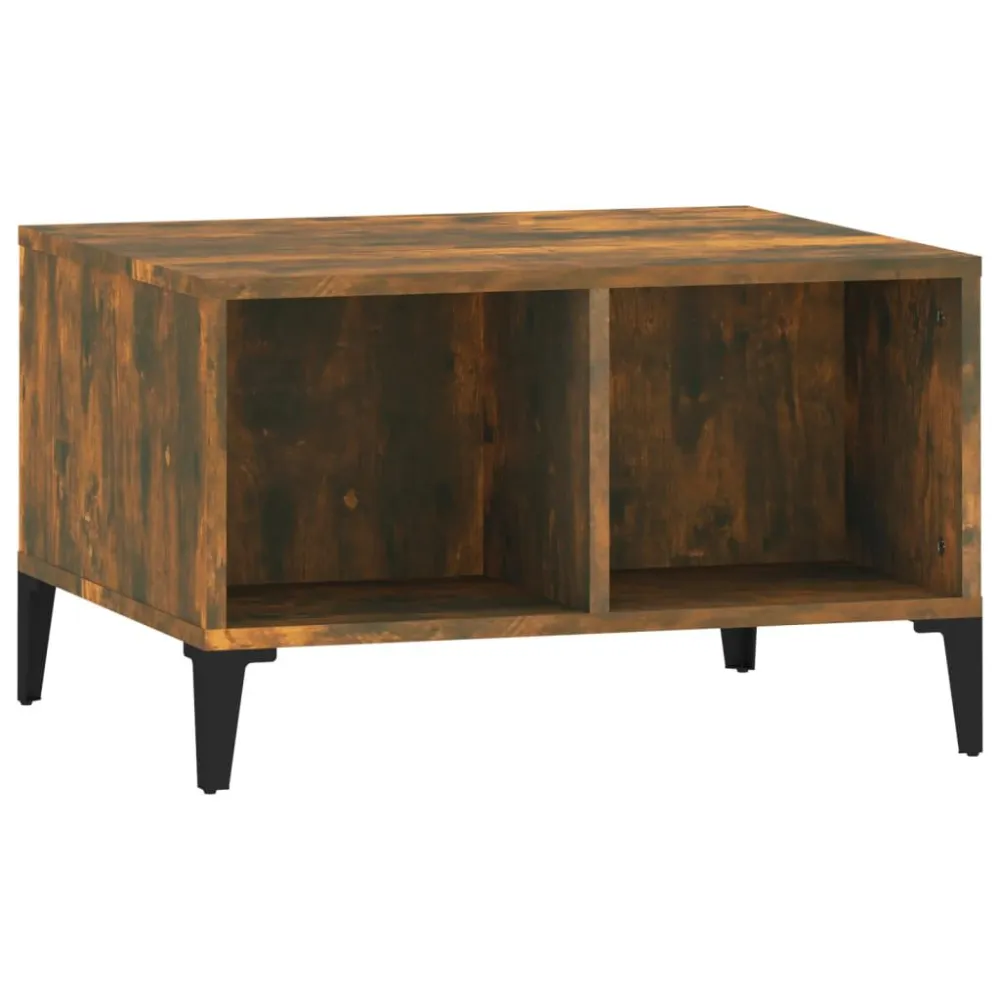 Mesa de centro 60x50x36,5 cm derivados madeira carvalho fumado Fácil de Limpar