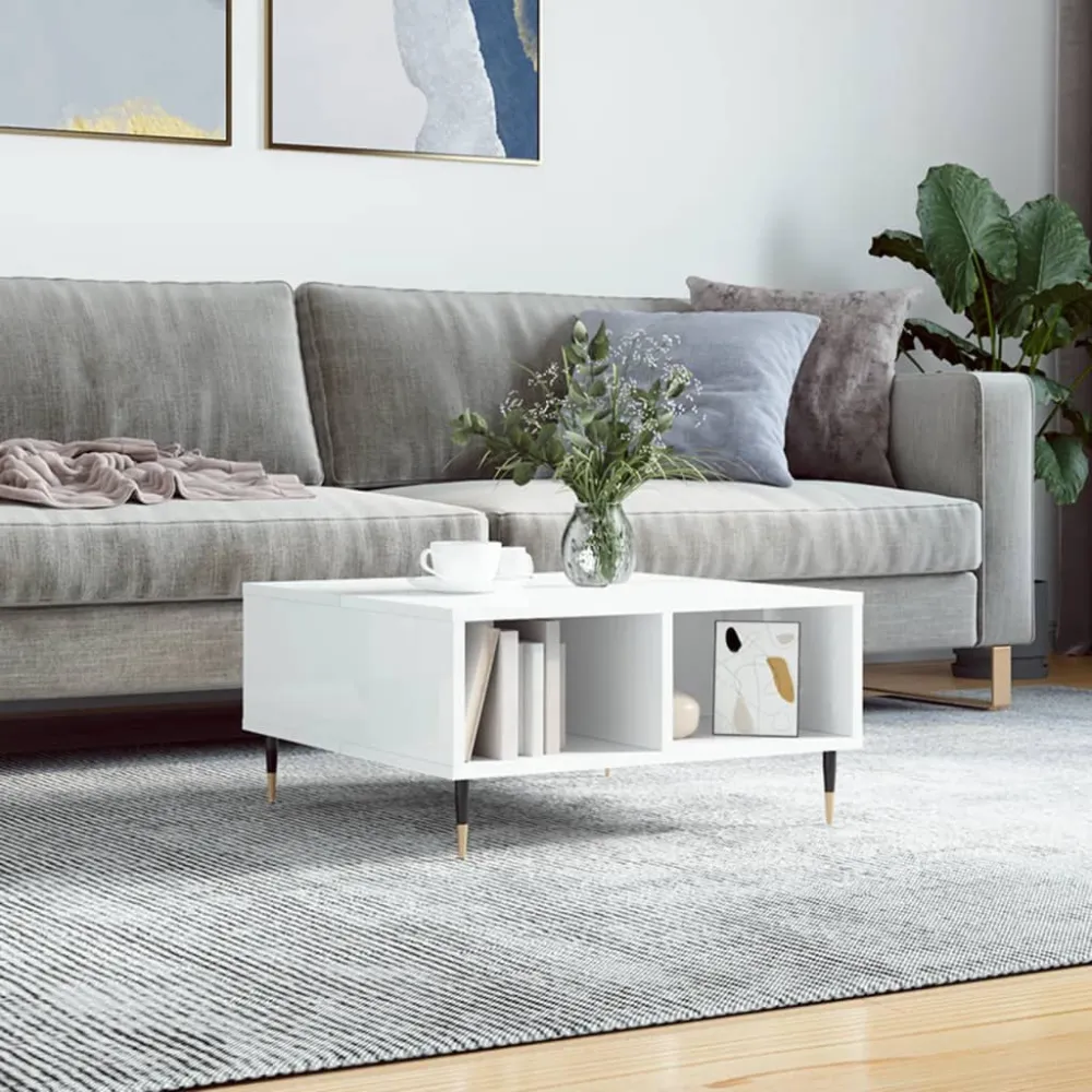 Mesa de centro 60x60x30 cm derivados madeira branco radiante