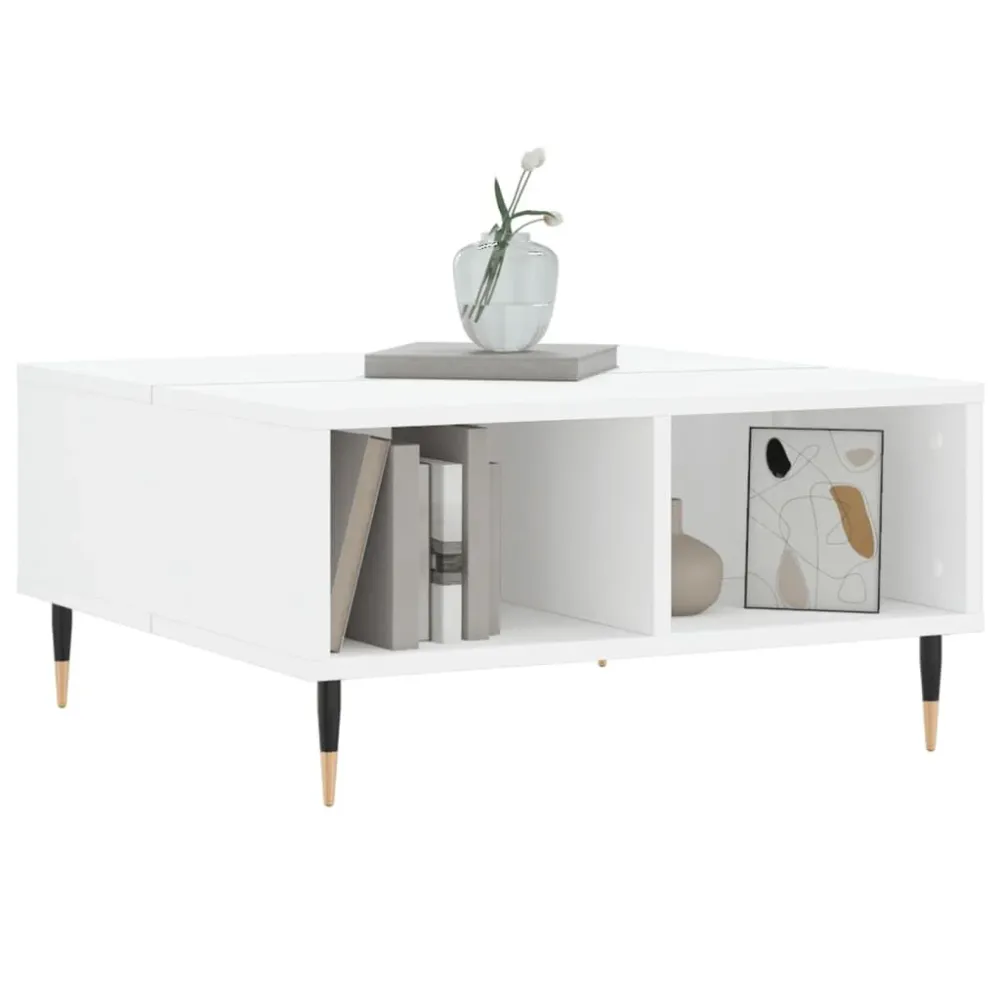 Mesa de centro 60x60x30 cm derivados madeira branco radiante