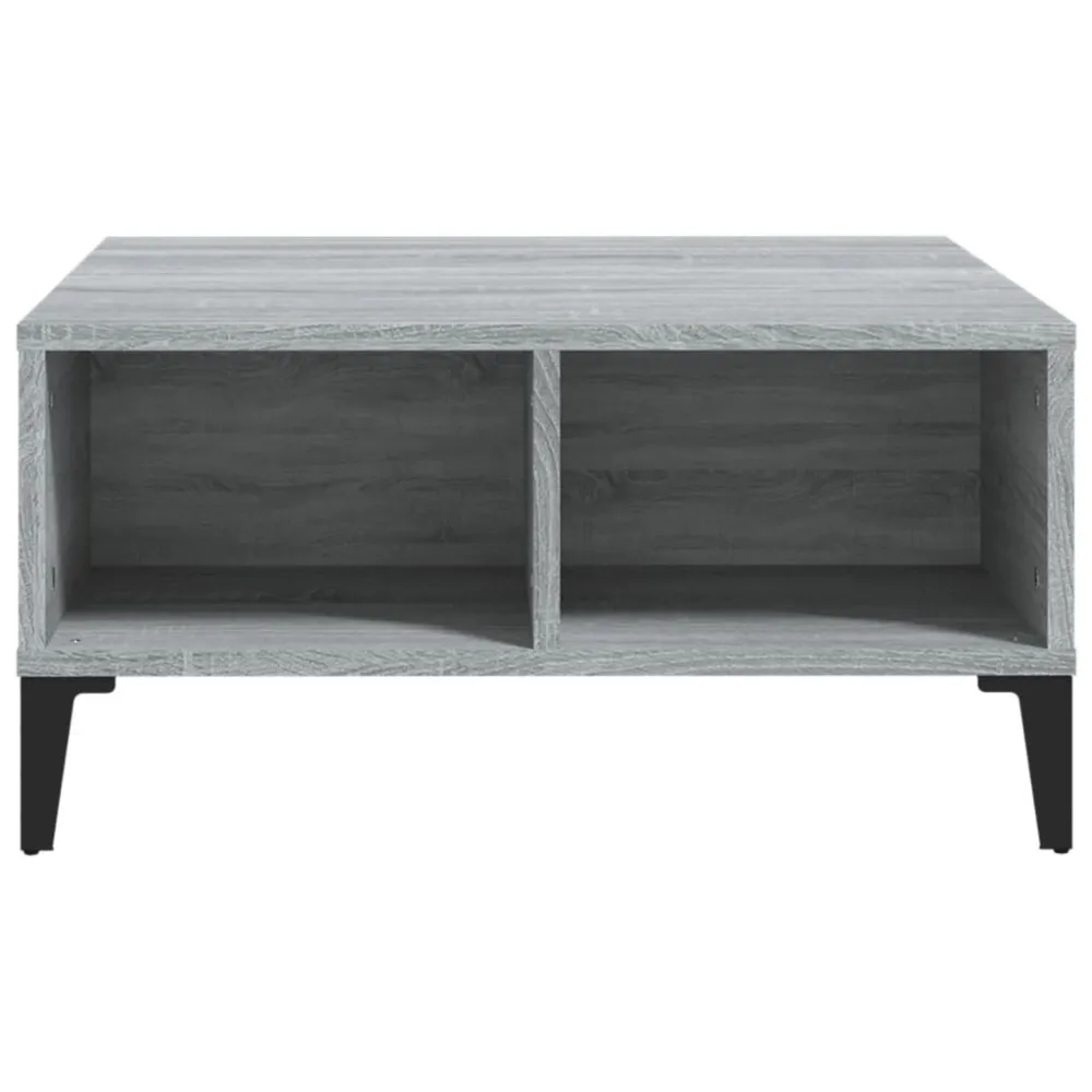 Mesa de centro 60x60x30 cm derivados de madeira cinzento sonoma com Base em Pedra Artificial