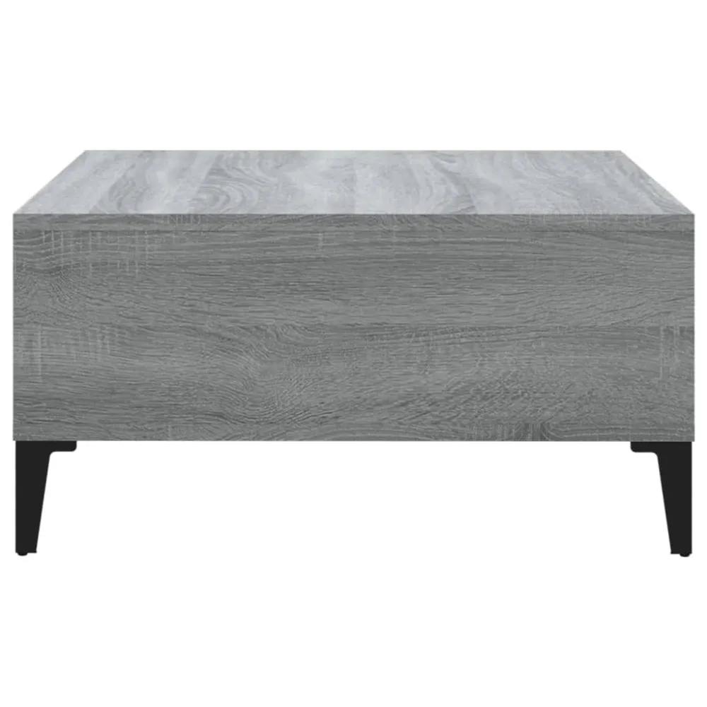 Mesa de centro 60x60x30 cm derivados de madeira cinzento sonoma com Base em Pedra Artificial