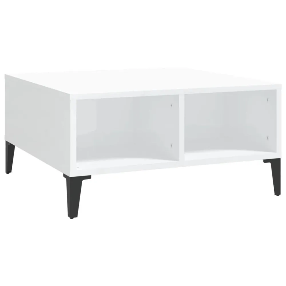 Mesa de centro 60x60x30cm derivados de madeira branco cintilante
