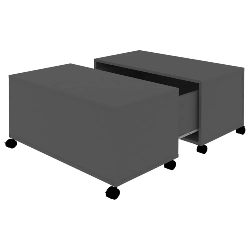 Mesa de centro 75x75x38 cm derivados de madeira cinzento para Ambientes Externos
