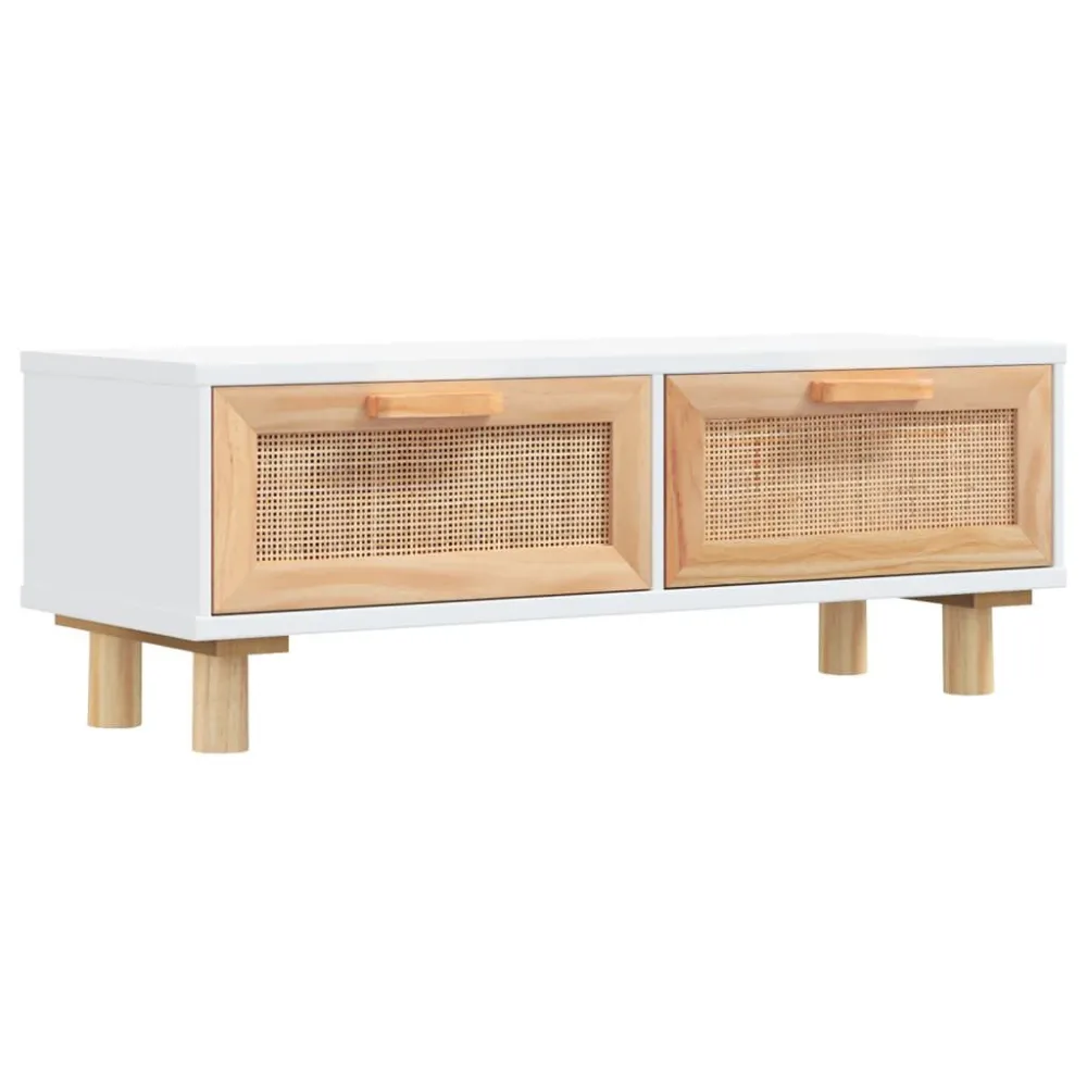 Mesa de centro 80x40x30 cm deriv. madeira/pinho maciço branco Fácil de Limpar