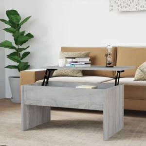 Mesa de centro 80x50,5x41,5cm madeira processada sonoma cinza Fácil de Limpar