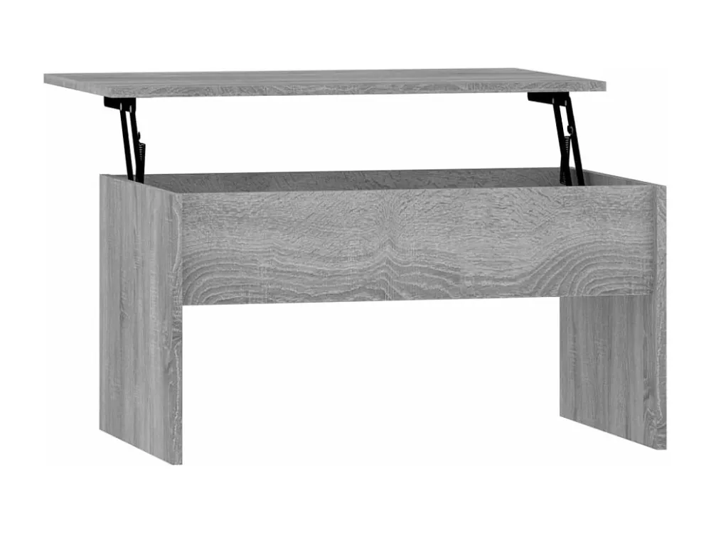 Mesa de centro 80x50,5x41,5cm madeira processada sonoma cinza Fácil de Limpar