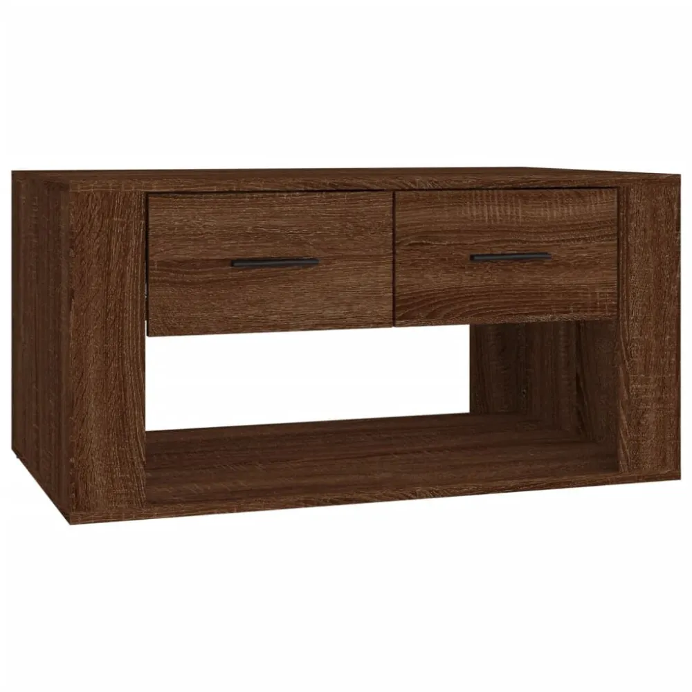 Mesa de centro 80x50x40 cm derivados madeira carvalho castanho em Madeira de Eucalipto