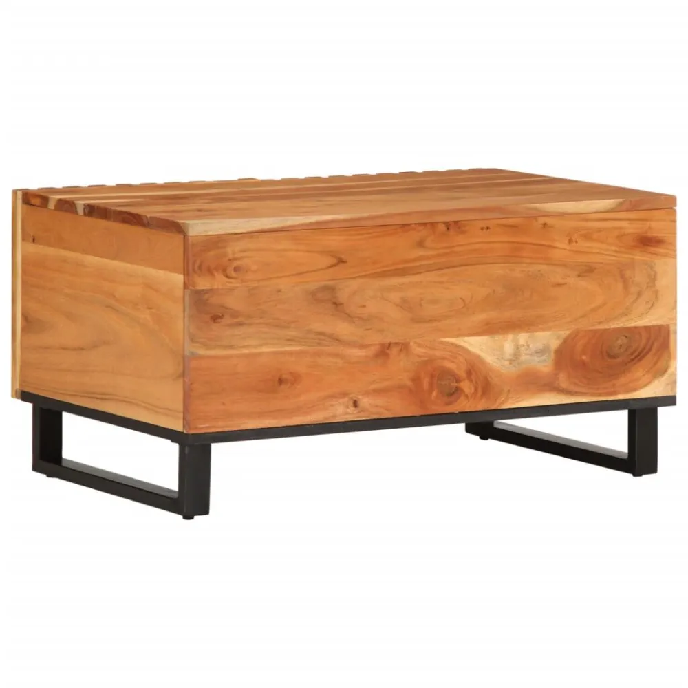 Mesa de centro 80x51x40 cm madeira de acácia maciç com Ajuste de Altura