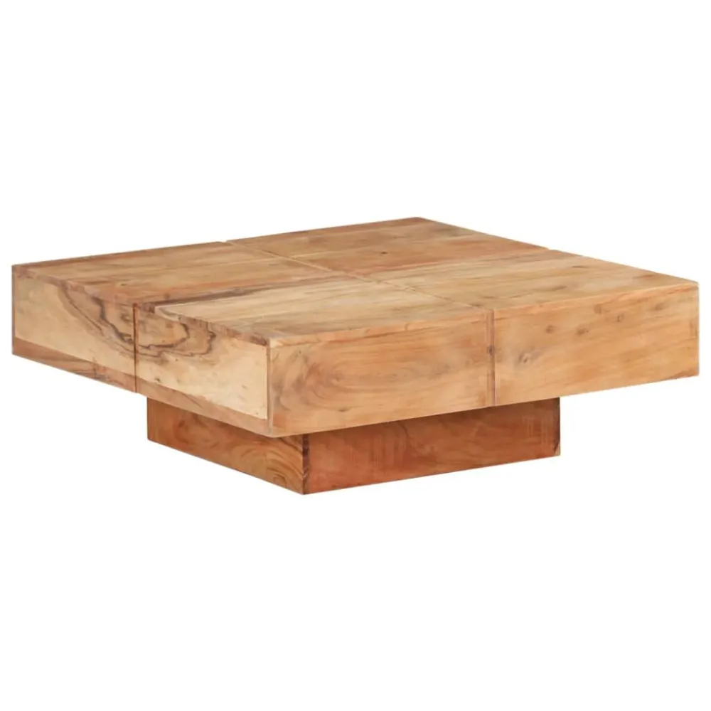 Mesa de centro 80x80x28 cm madeira de acácia maciç | Resistente às Intempéries