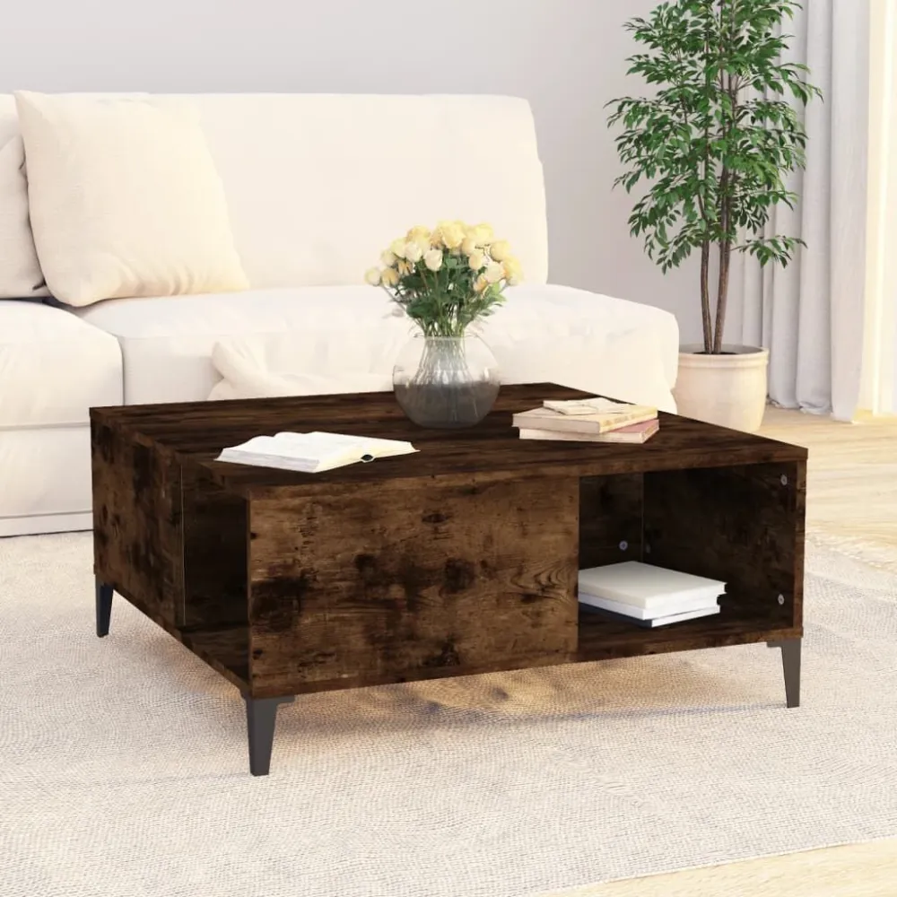 Mesa de centro 80x80x36,5 cm derivados madeira carvalho fumado para Ambientes Externos