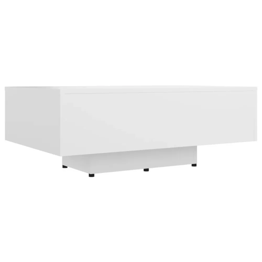 Mesa de centro 85x55x31 cm contraplacado branco com 4 Cadeiras