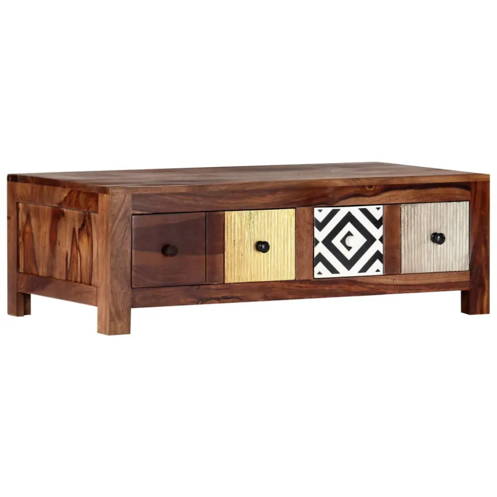 Mesa de centro 90x50x30 cm madeira de sheesham maciç com Ajuste de Altura