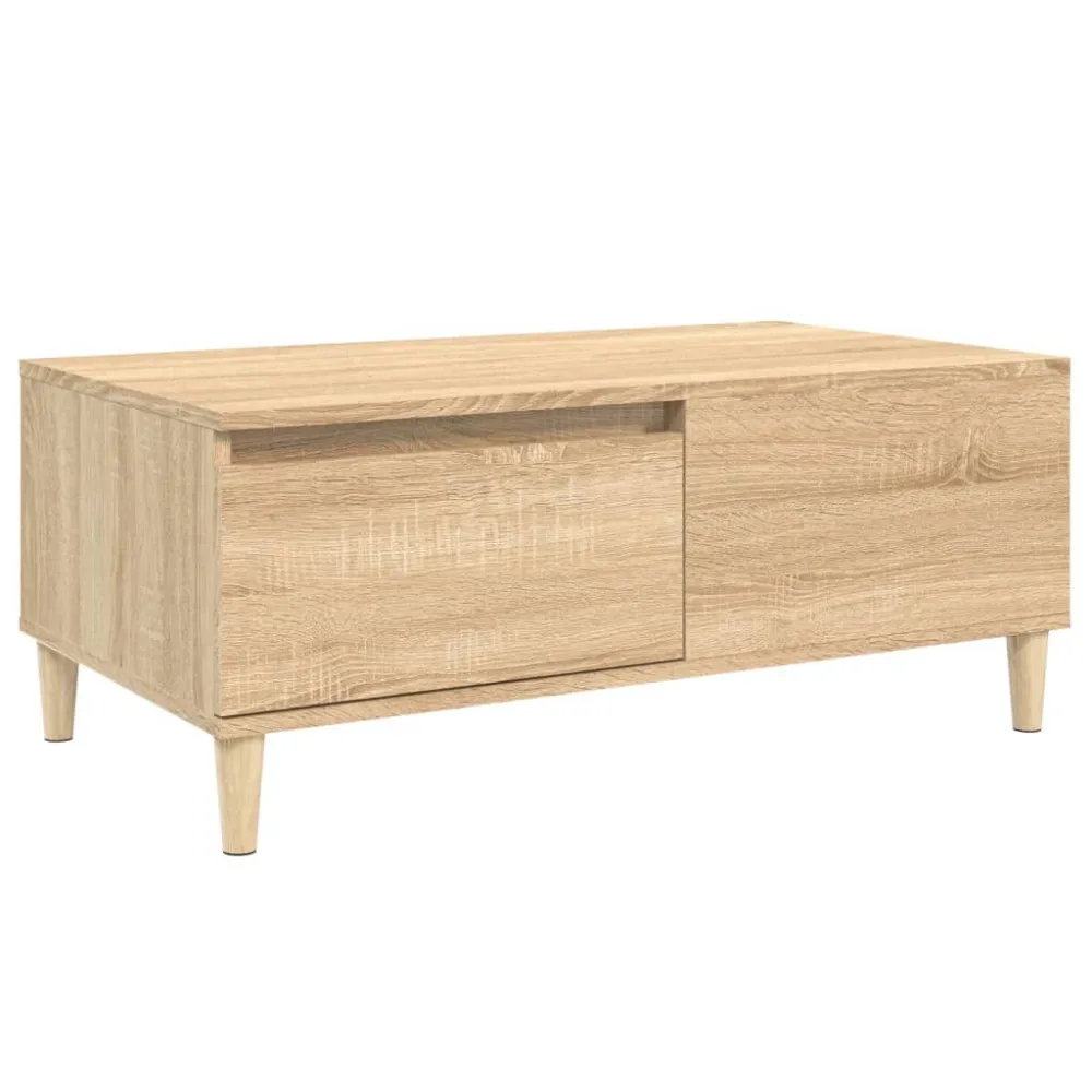 Mesa de centro 90x50x36,5 cm derivados madeira carvalho sonoma | Montagem Rápida