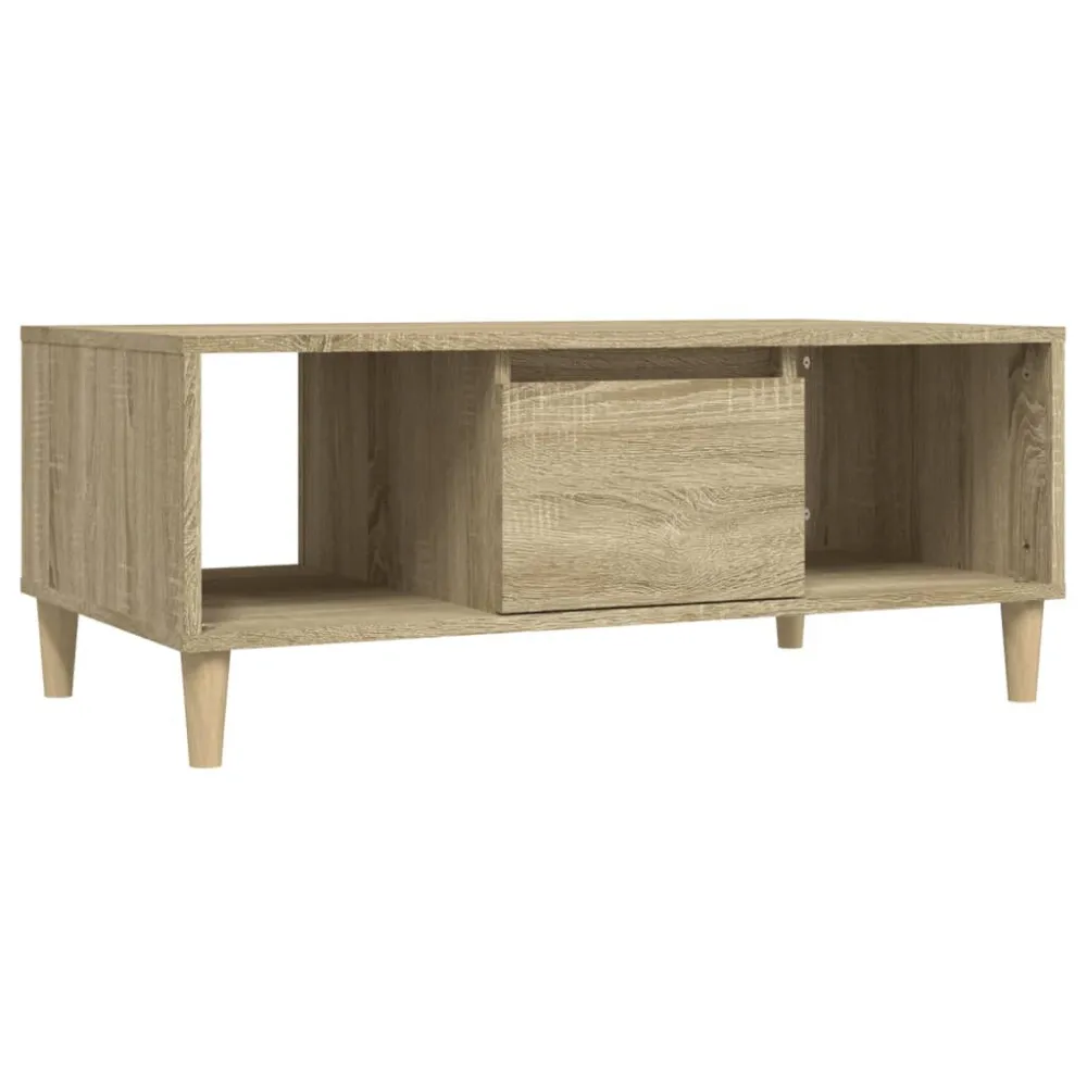 Mesa de centro 90x50x36,5 cm derivados madeira carvalho sonoma em Alumínio e Vidro