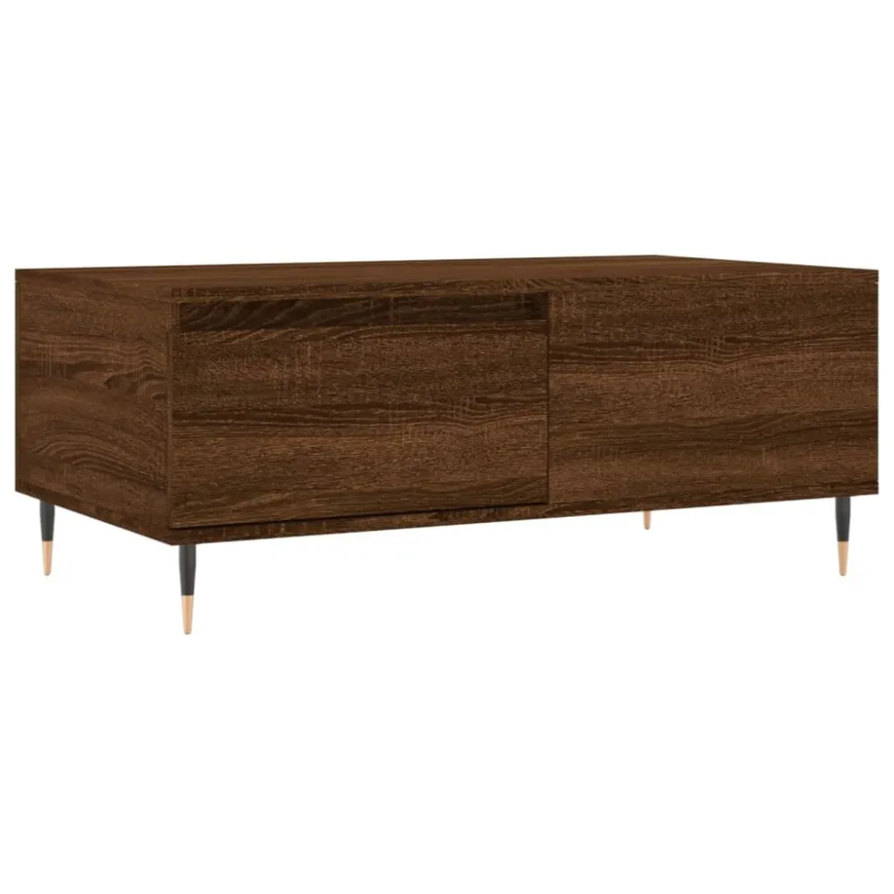 Mesa de centro 90x50x36,5cm derivados madeira carvalho castanho com Ajuste de Altura