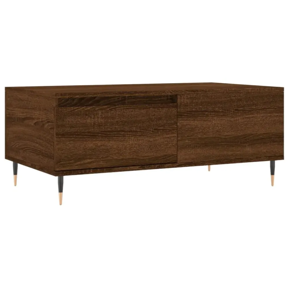 Mesa de centro 90x50x36,5cm derivados madeira carvalho castanho com Ajuste de Altura