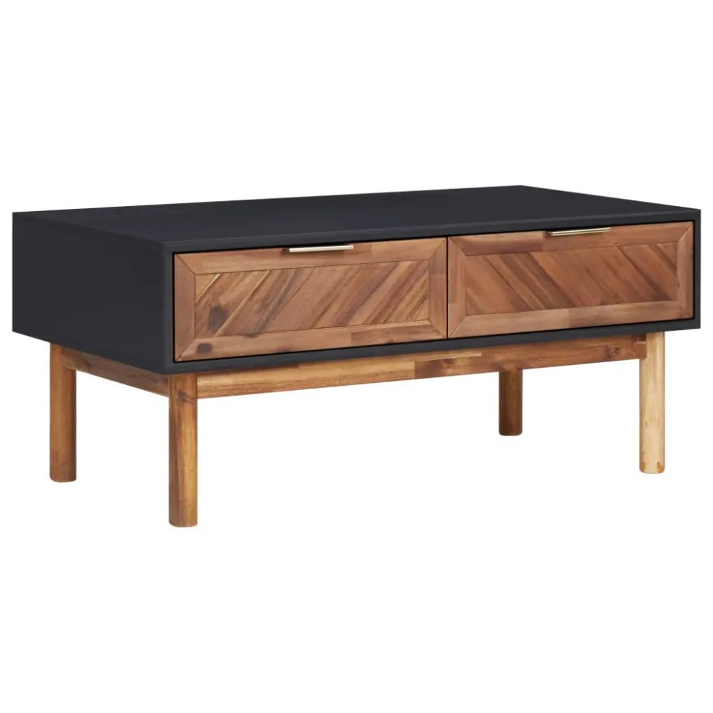 Mesa de centro 90x50x40 cm madeira de acácia maciç e MDF com 4 Cadeiras
