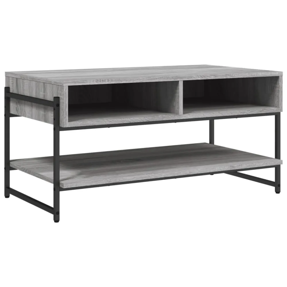 Mesa de centro 90x50x45 cm derivados de madeira cinzento sonoma para Ambientes Externos