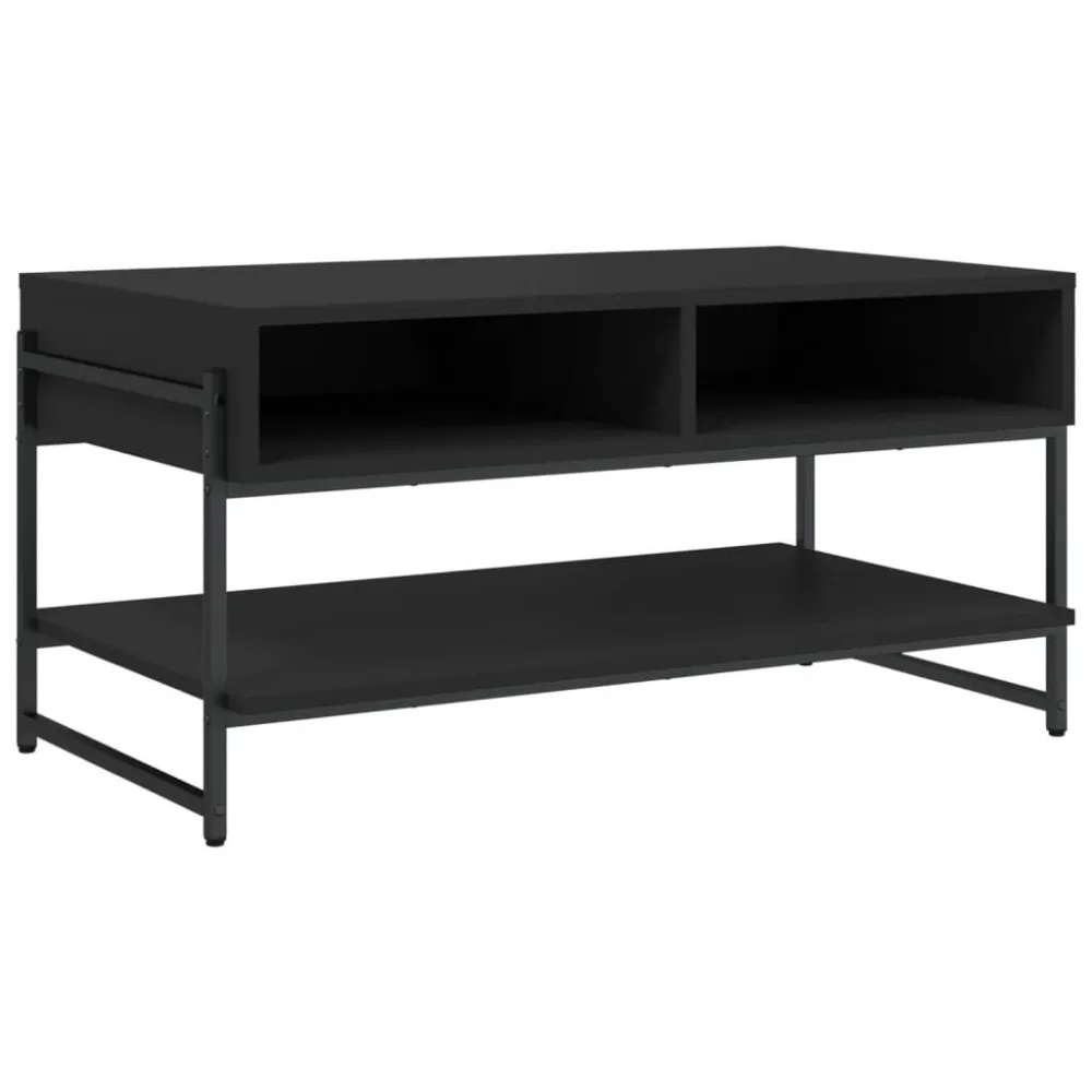 Mesa de centro 90x50x45 cm derivados madeira preto para Ambientes Externos