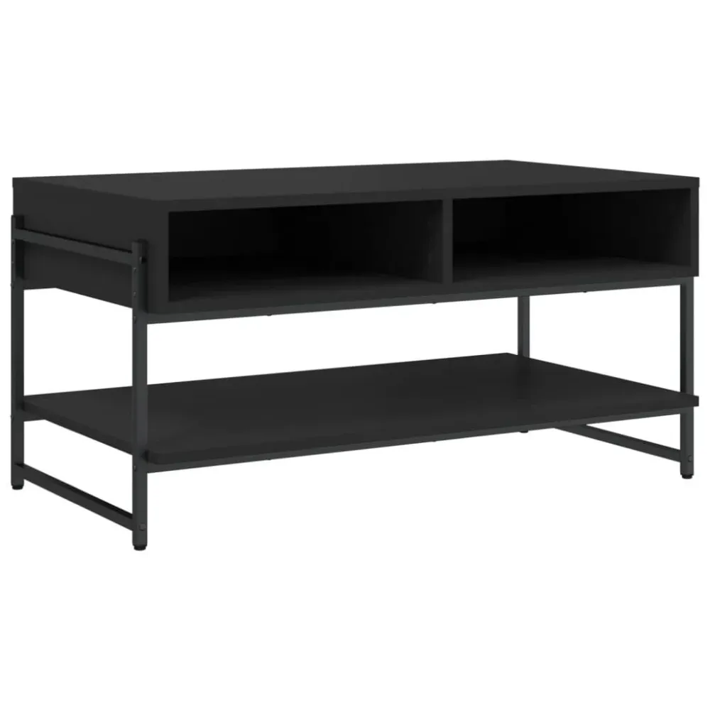 Mesa de centro 90x50x45 cm derivados madeira preto para Ambientes Externos