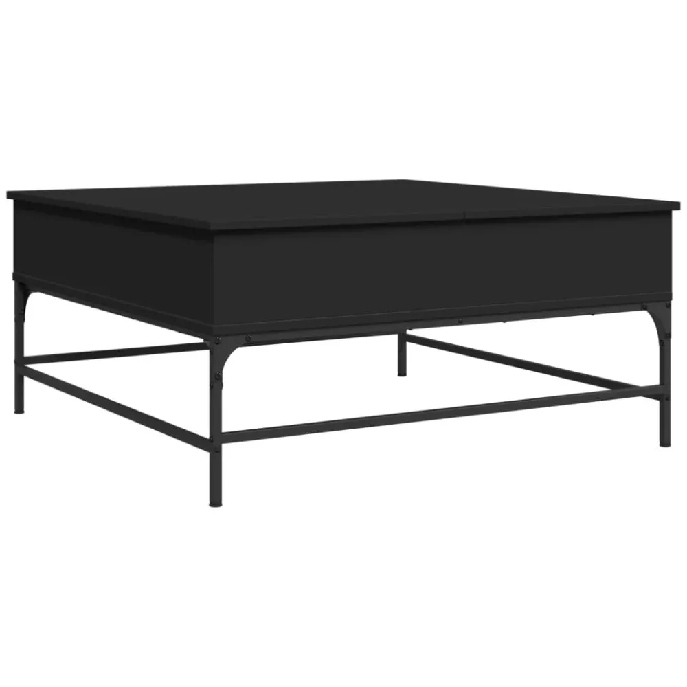 Mesa de centro 95x95x45 cm derivados de madeira/metal preto com 4 Cadeiras