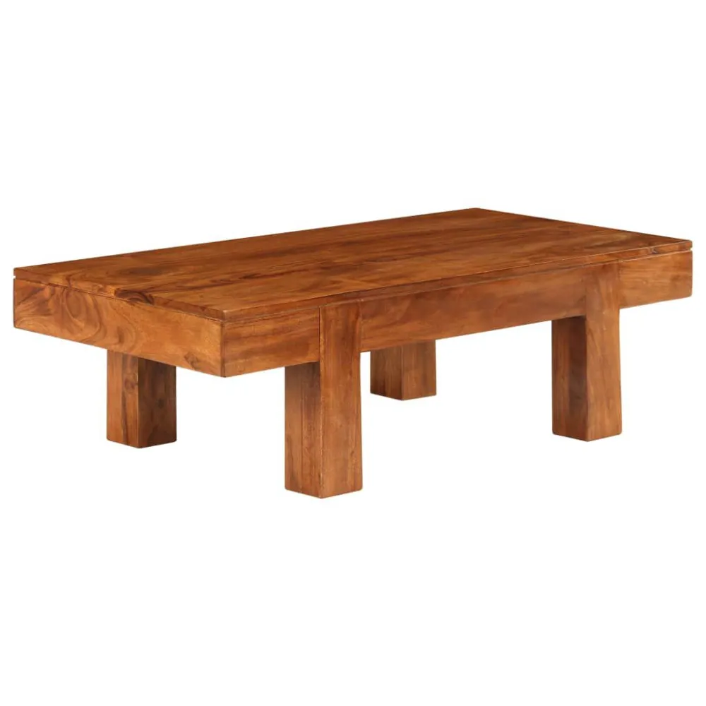 Mesa de centro acácia maciç com acabamento mel 100x50x30 cm Dimensões 120x80cm