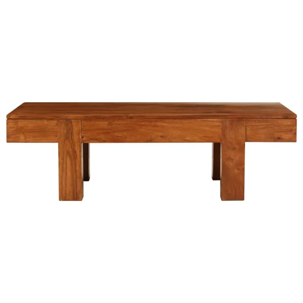 Mesa de centro acácia maciç com acabamento mel 100x50x30 cm Dimensões 120x80cm