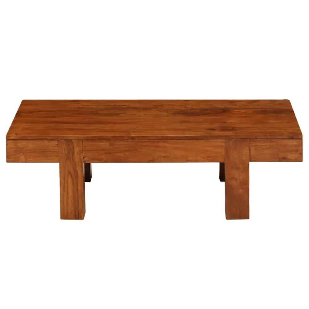 Mesa de centro acácia maciç com acabamento mel 100x50x30 cm Dimensões 120x80cm