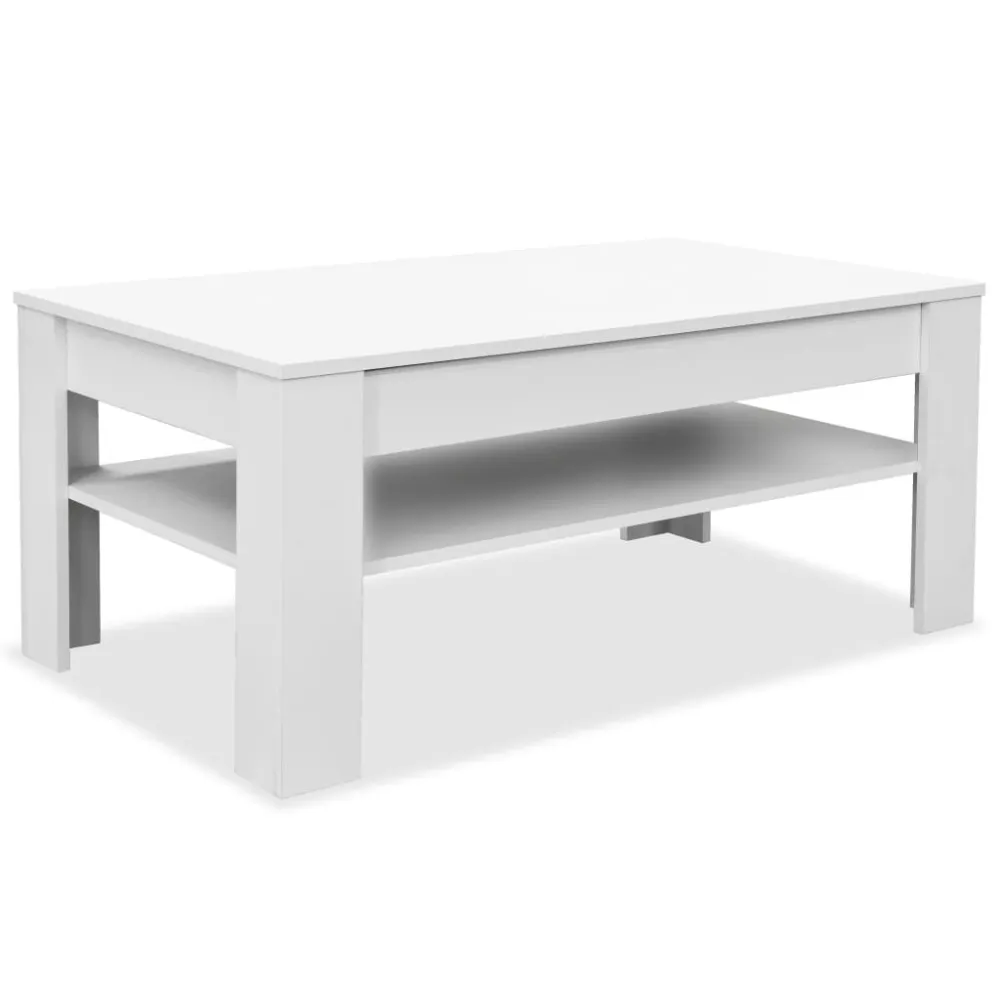 Mesa de centro em aglomerado 110x65x48 cm branco para Ambientes Externos