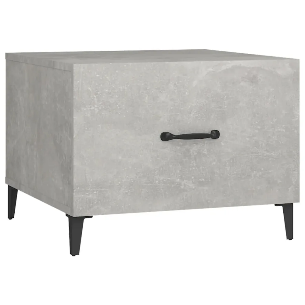 Mesa de centro com pernas de metálico 50x50x40 cm cinzento-cimento para Churrasqueiras e Áreas de Lazer
