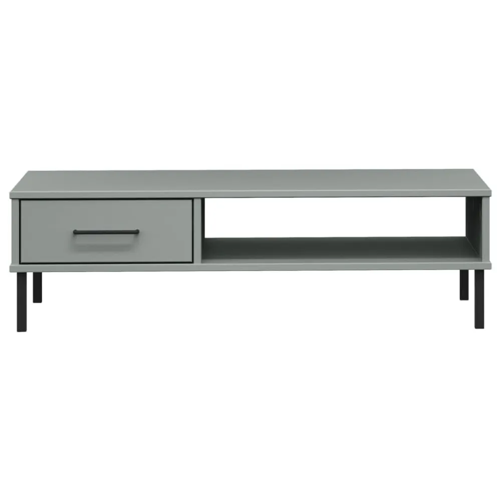 Mesa de centro com pernas de metálico pinho maciço OSLO cinzento para Churrasqueiras e Áreas de Lazer