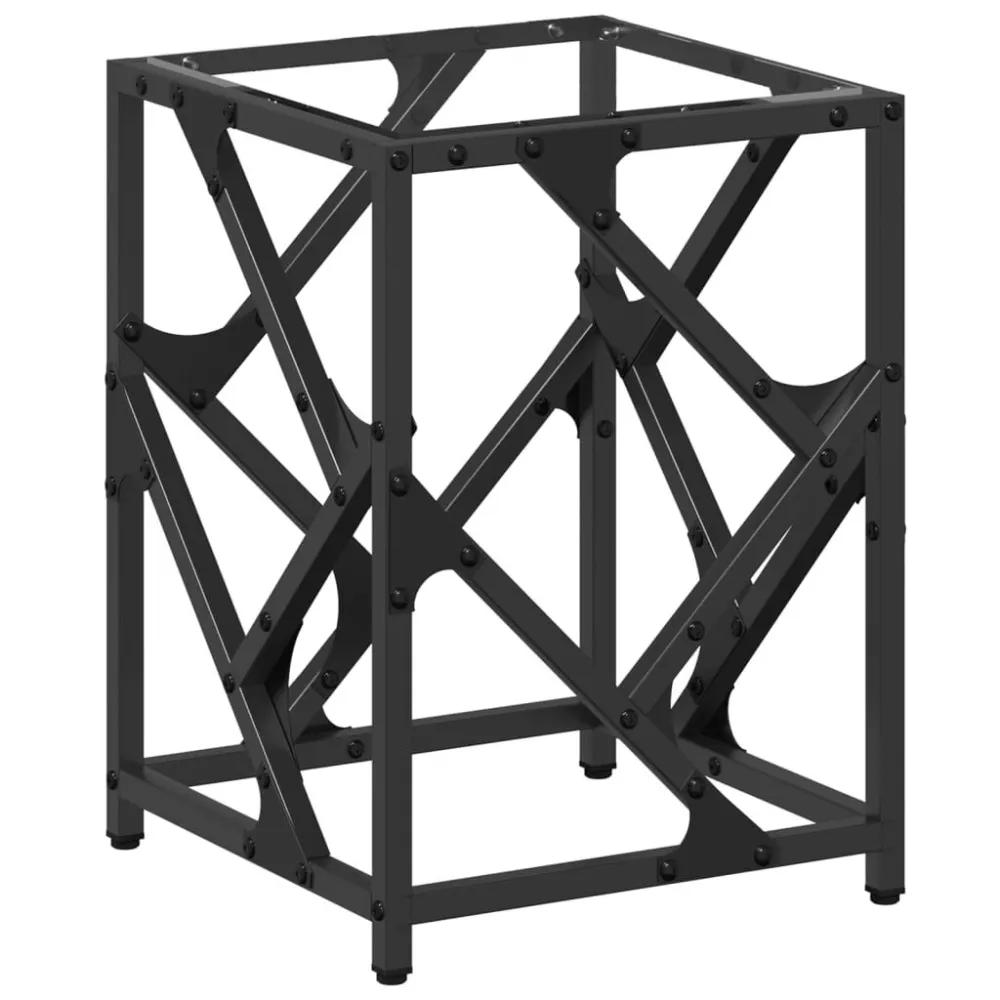 Mesa de centro com topo em vidro transparente 30x30x41 cm ço com Guarda-sol Central