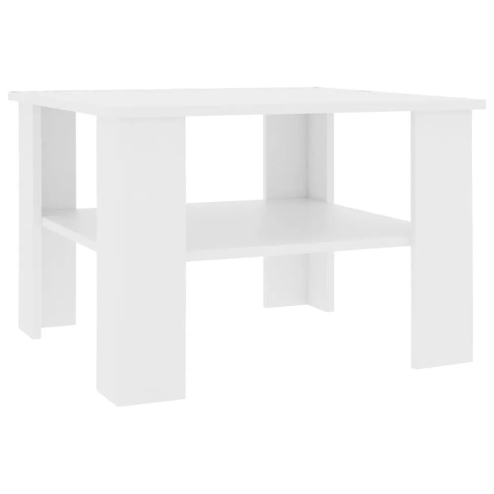 Mesa de centro derivados de madeira branco radiante em Alumínio e Vidro