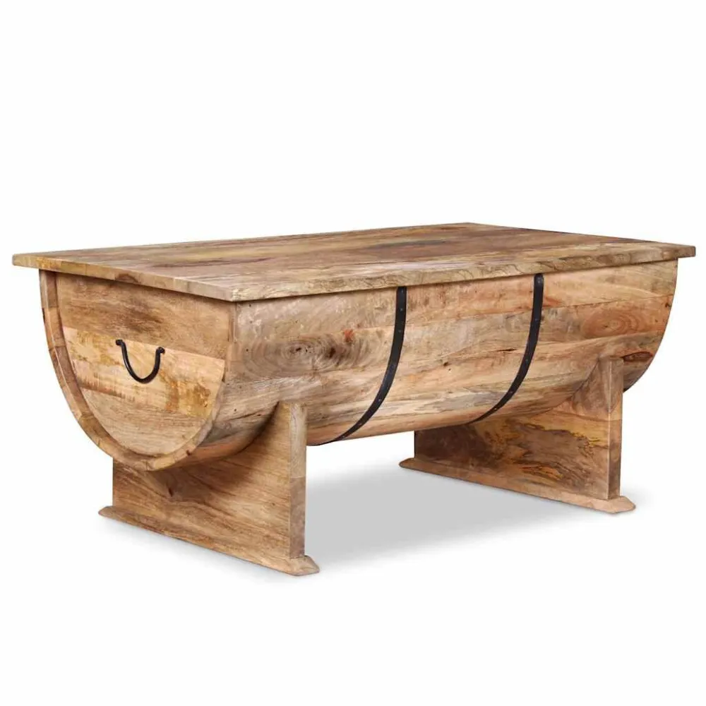 Mesa de centro madeira de mangueira maciç 88x50x40 cm com Ajuste de Altura