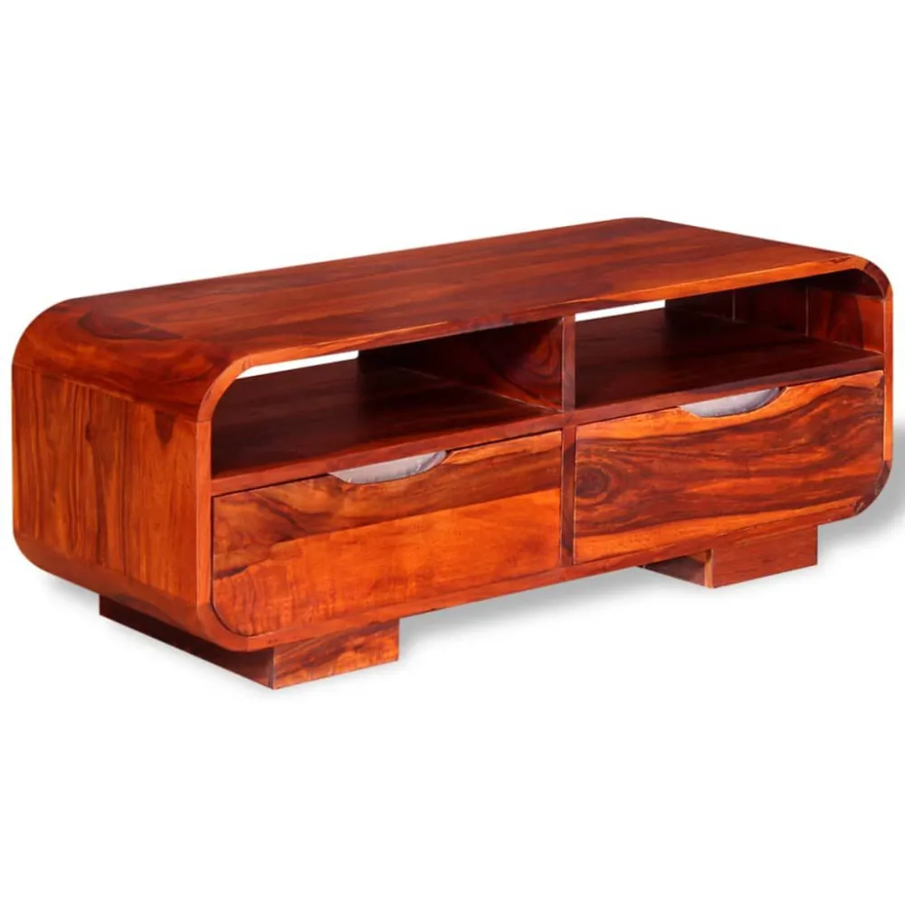Mesa de centro madeira de sheesham maciç 90x40x35 cm com 4 Cadeiras