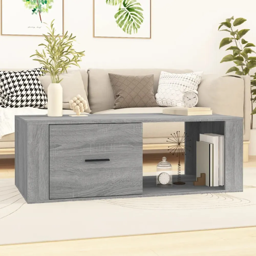 Mesa de Centro para Mesa de centro 100x50,5x35 cm derivados de madeira cinza sonoma