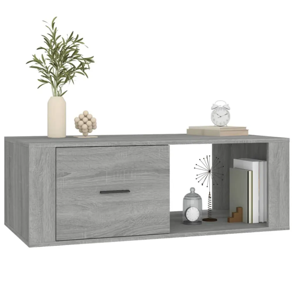 Mesa de Centro para Mesa de centro 100x50,5x35 cm derivados de madeira cinza sonoma