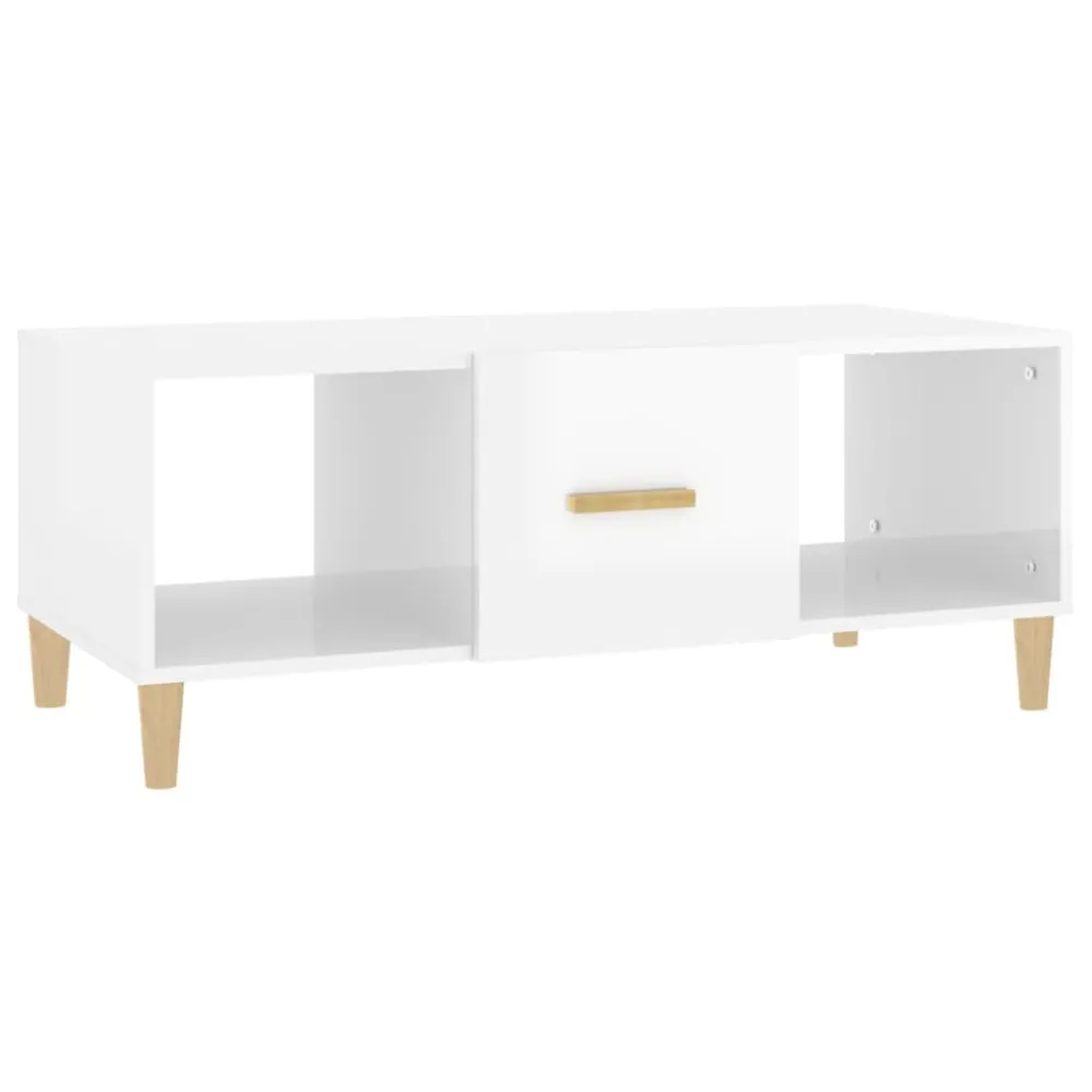 Mesa de Centro para Mesa de centro 102x50x40 cm madeira processada branco cintilante