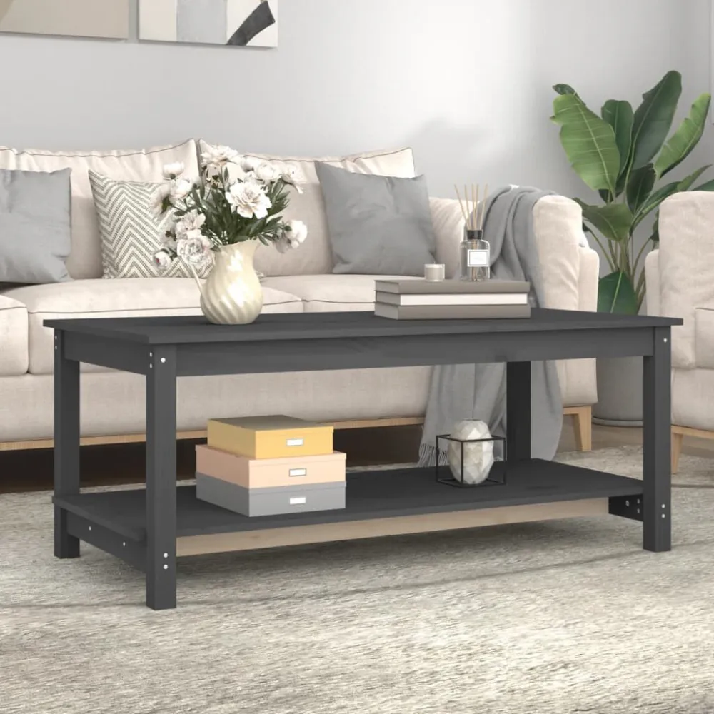Mesa de Centro para Mesa de centro 110x55x45 cm madeira de pinho maciç cinzento
