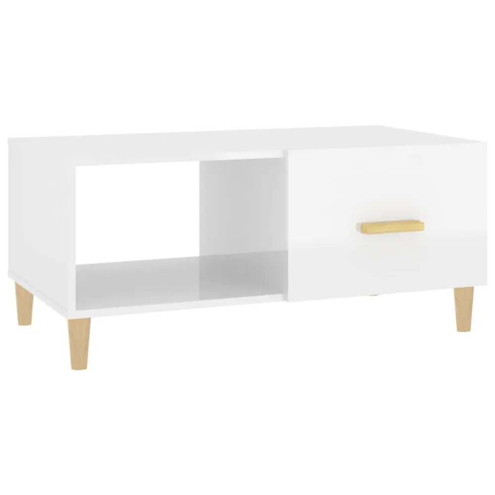 Mesa de Centro para Mesa de centro 89,5x50x40 cm derivados madeira branco resplandecente