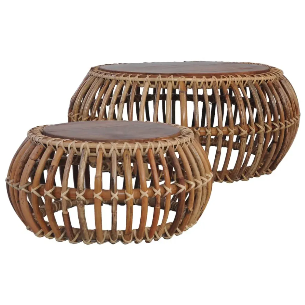 Mesa de Centro para Mesas de centro 2 pcs vime genuíno