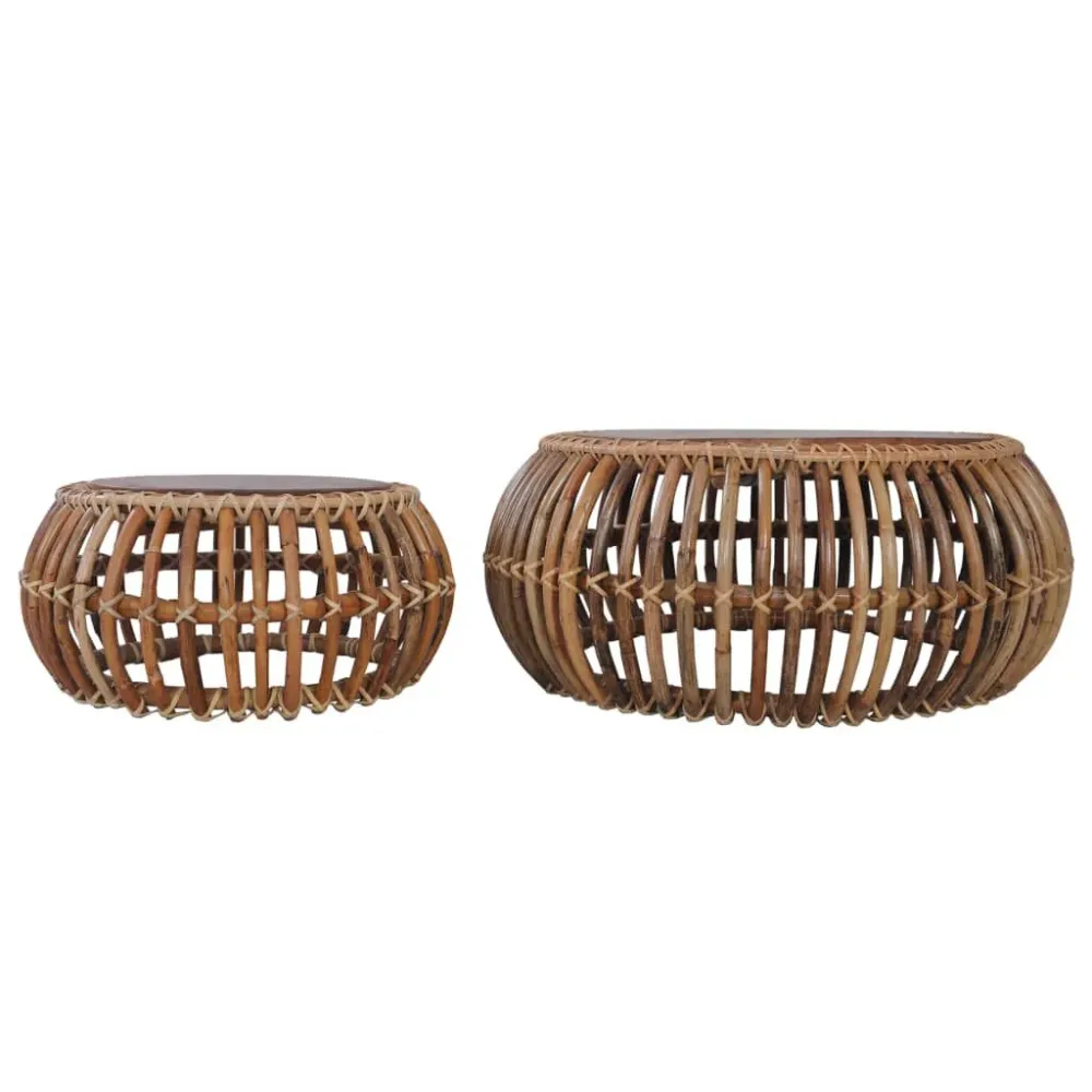 Mesa de Centro para Mesas de centro 2 pcs vime genuíno