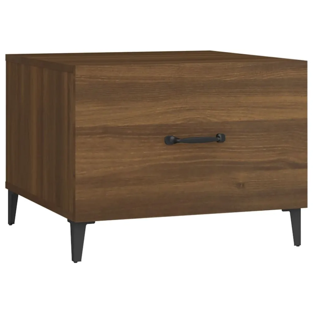 Mesa de centro + pernas de metálico 50x50x40 cm carvalho castanho