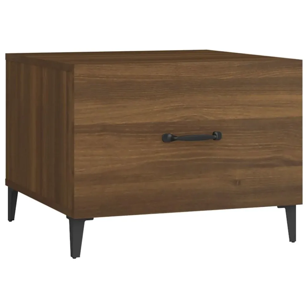 Mesa de centro + pernas de metálico 50x50x40 cm carvalho castanho