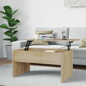 Mesa de centro80x50,5x41,5cm madeira processada carvalho sonoma para Churrasqueiras e Áreas de Lazer