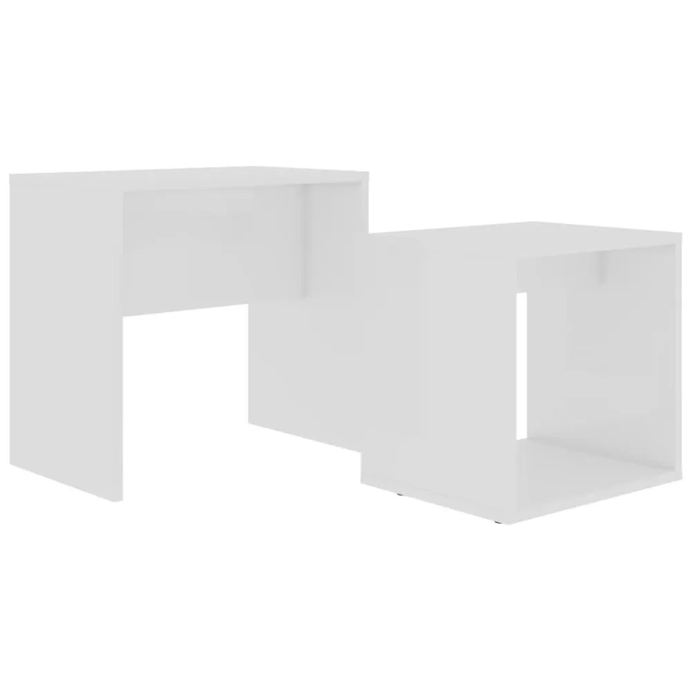 Mesa Dobrável para Conjunto mesas de centro derivados de madeira branco