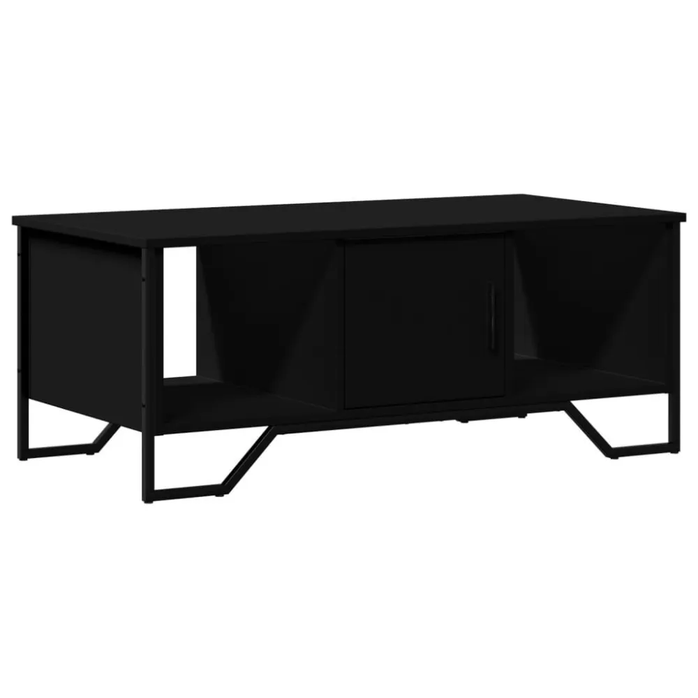 Mesa Dobrável para Mesa de centro 100x51x40 cm derivados de madeira preto