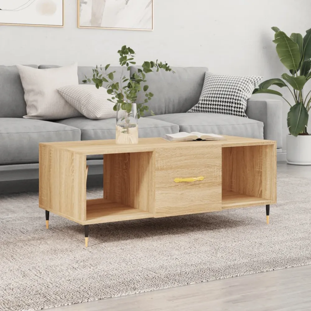 Mesa Dobrável para Mesa de centro 102x50x40 derivados de madeira carvalho sonoma